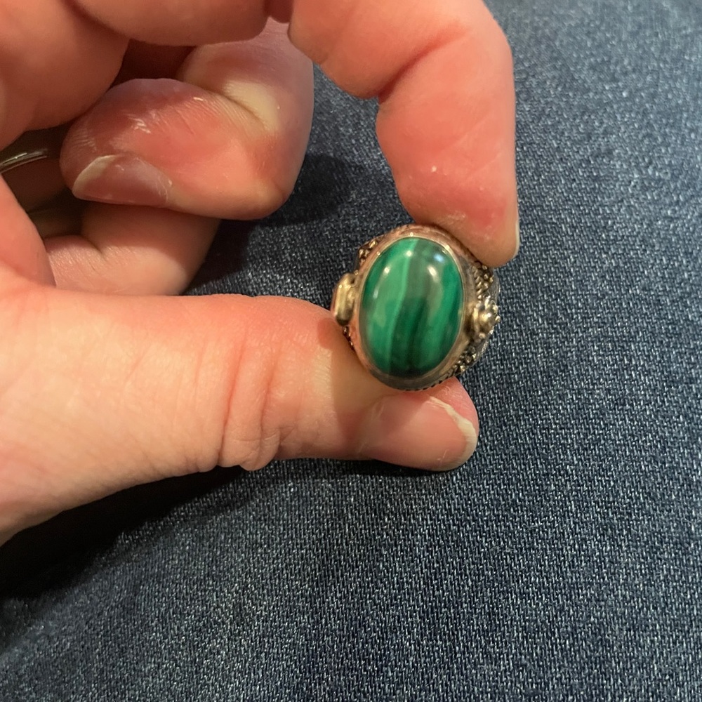 Malachite “secret stash” ring